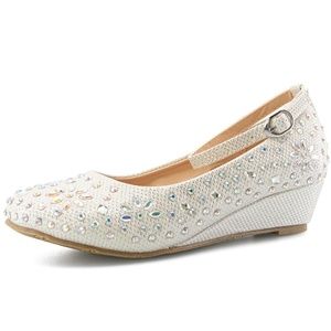 Toddler, Little and Big Girl Mary Jane Dress Shoe Rhinestones - Victoria